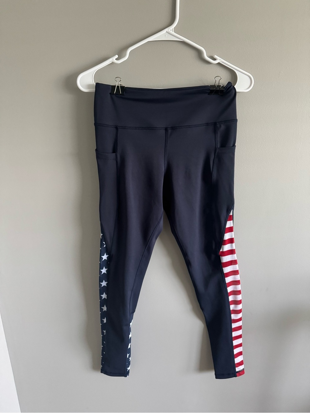 Curves N Combat Boots Leggings with Stars & Stripes Side Panels